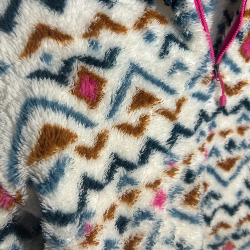 Eddie Bauer Fleece PulloverJacket Womens Large Aztec Southwestern Outerwear Boho - Picture 4 of 16